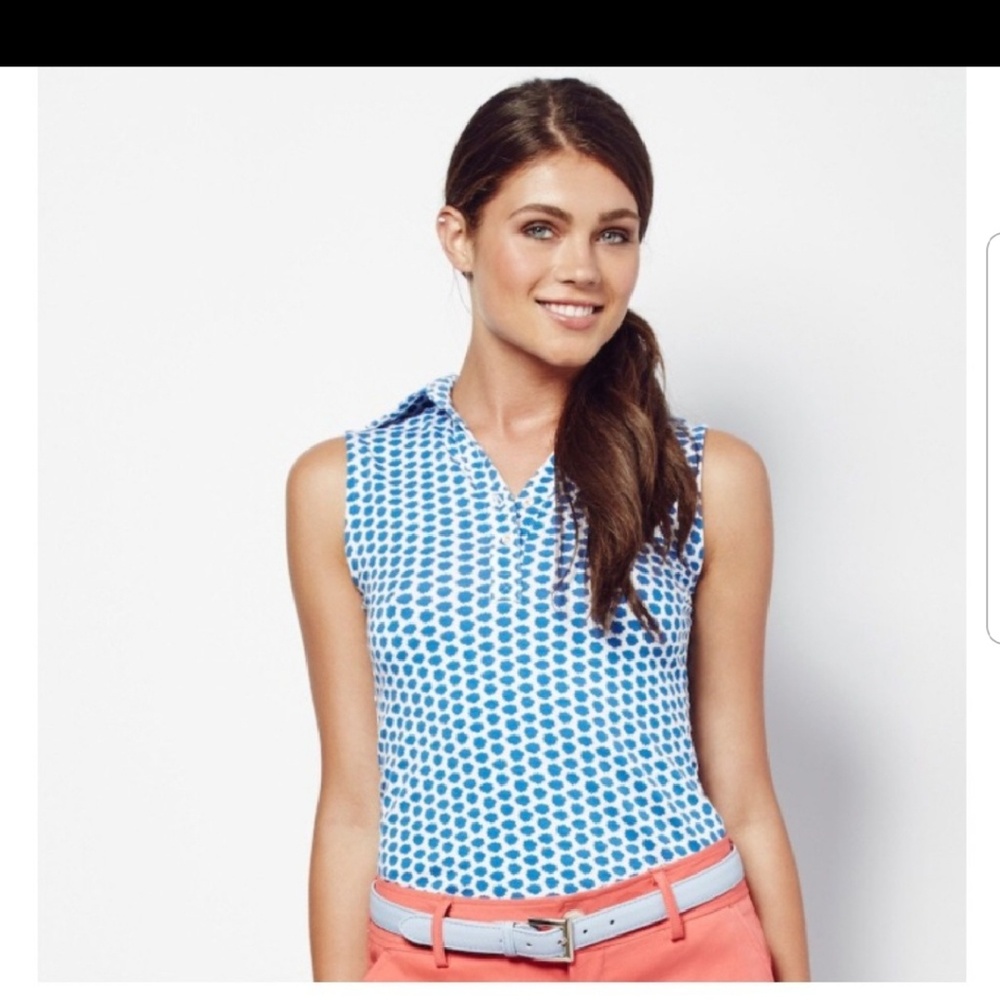 Lizzie Driver Fireworks Sleeveless Golf Polo Shirt